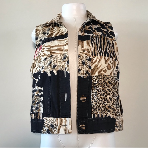 WESTBOUND Animal Print Floral Vest - Picture 3 of 6